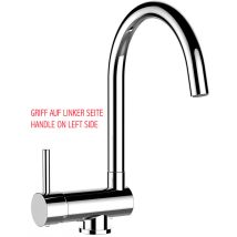 Vizio - Robinet de Cuisine Mitigeur rabattable sous fenetre 60mm avec poignée gauche chrome robinet bec cygne pivotant 360