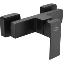 Mobilibrico - Mitigeur de douche mural sans garniture de douche noir Laveo Kvadrato