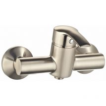 Mitigeur de douche nickel brossé robinet monocommande mural