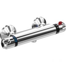 Rqiurpn - Mitigeur de Douche Thermostatique à Fixation Murale Anti-brûlure, Raccord g 1/2', Robinet de douche en Laiton Avec Bouton,Température