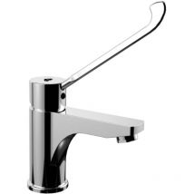 Paffoni - mitigeur monocommande de lavabo avec levier clinique et vidage automatique Série rouge RED305CR Chromé - Laiton