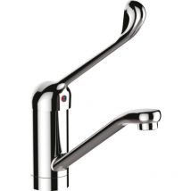Sanifirst - Mitigeur de lavabo hospitalier à bec tube fixe ou orientable sans vidage commande au coude