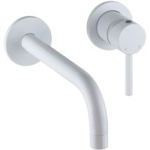 Pollini Acqua Design - Mitigeur de lavabo mural de couleur blanc mat ligne moderne Pollini Jessy MXLIMCMM3BO Blanc mat