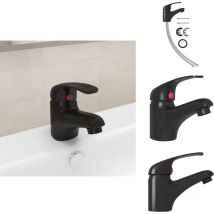 Vidaxl - Mitigeur de lavabo Noir 13x10 cm - Robinet De Lavabo - Mitigeur De Lavabo - Robinetterie - Sanitaire - Cuisine