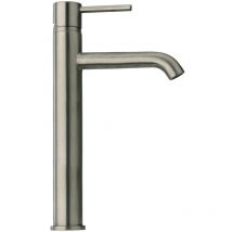 Miscelatore a leva per lavabo in acciaio spazzolato grigio pvd Cox