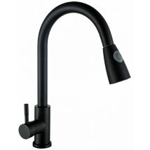 Lucky-88 - Mitigeur de lavabo Robinet mitigeur eau chaude et froide en u inox orientable 360° noir Extraire