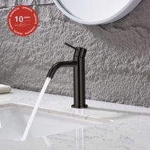 Poalgi - Mitigeur de lavabo sky bath noir cristal pvd Inox S304 série Promise