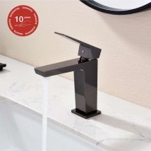 Poalgi - Mitigeur de lavabo sky bath noir cristal pvd série Infinite