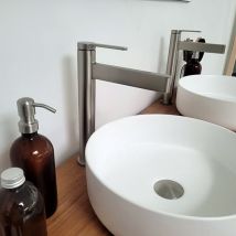 Mitigeur De Lavabo Cascade Argent Brossé, Vito