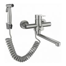 Furwoo - Mitigeur de robinet de cuisine mural, robinet de cuisine pour évier avec pistolet pulvérisateur et 2 gicleurs pivotant à 360°