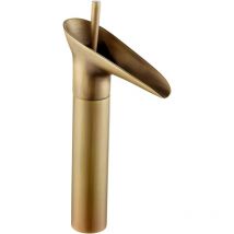Bromol - Mitigeur de salle de bain en bronze, mitigeur de lavabo cascade, mitigeur de lavabo sur tige mitigeur mitigeur de salle de bain avec valve