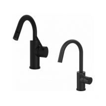 Paffoni - Mitigeur de salle de bain noir mat avec bec pivotant Light KITLIG3NO