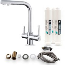 Desineo - Mitigeur d'Evier de Cuisine 3 voies - Raccordement eau froide/chaude/filtrée - purewave 2