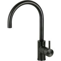 Pollini Acqua Design - Mitigeur d'évier de cuisine en acier inoxydable couleur bronze avec bec rond réglable Pollini NF0005B Gunmetal
