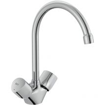 Roca - Mitigeur d'évier de cuisine et de buanderie à deux poignées avec bec orientable brava