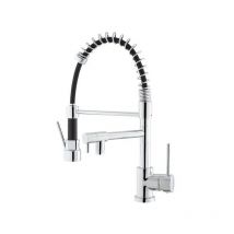 Kramer - Mezclador monomando alto de fregadero con ducha de mano y caño giratorio.