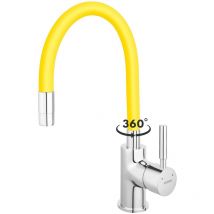 ZUMBA Robinet mitigeur de cuisine bec Flexible Jaune