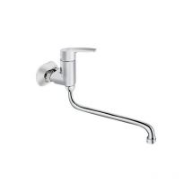 Heinrichschulte - Mitigeur d'évier mural Alpha 350 Bec orientable Saillie 380 mm chromé