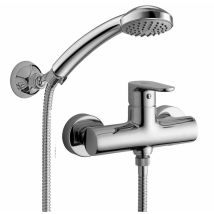 Paffoni - Series Green mitigeur externe de douche avec douchette GR168DCR Chromé - Laiton