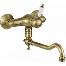 Nice Rubinetterie - Mitigeur d'évier de cuisine mural modèle rétro de couleur bronze nice 600032BB Bronze