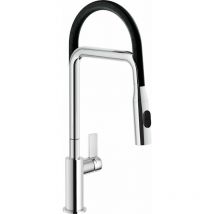 Nobili - Mélangeur d'évier de cuisine avec bouche en silicone Flag FL96400/1CR Chromé - noir