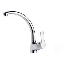 Ramon Soler - Miscelatore monocomando per lavello in titanio con bocca girevole sagomata, cromo