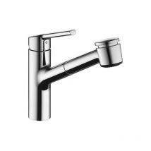 Mitigeur evier KWC Luna e chrome, basse pression, douchette de vaisselle extractible