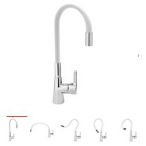 Mitigeur évier avec douchette flexible couleur blanc