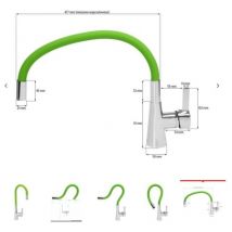 Mitigeur evier lavabo flexible vert 75709
