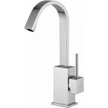 Paffoni Level série Level mitigeur de lavabo avec bec pivotant et vidage automatique LEA877CR Chromé - Laiton