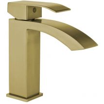 Allibert - Robinet salle de bain Mitigeur lavabo cabernet doré en acier inoxydable avec cartouche céramique acs