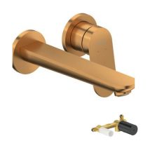 Duravit - Mitigeur lavabo encastré Wave bronze brossé + corps encastré