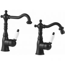 Gattoni Rubinetteria - Mitigeur lavabo et bidet noir mat Gattoni Orta KITORTA1NO