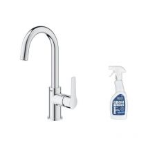 Grohe - Mitigeur lavabo Quickfix Start 2021 avec tirette et vidage taille l + nettoyant GrohClean