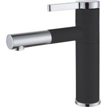 Mitigeur lavabo haut noir mat avec bonde H 19.9 cm - Ultrate