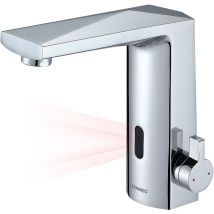 Lonheo - Mitigeur Lavabo Infrarouge Intelligent Automatique Chromé Robinet Robinetterie Mitigeur Eau et Froide pour Lavabo et Vasque Salle de Bain