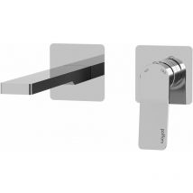 Paffoni - Mitigeur lavabo mural avec 2 plaques couleur chrome, bec 20 cm tilt TI105CR70 Chromé - 200 mm