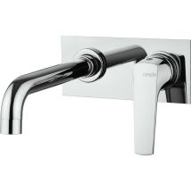 Piralla - Mitigeur lavabo mural avec plaque en laiton chromé Iceberg 0IC00497B22 Chromé