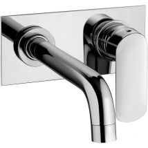 Paini France - Mitigeur lavabo mural avec plaque 180x80 mm Paini Nove 09CR208P Chromé