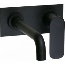Mitigeur lavabo mural avec plaque 180x80 mm noir mat Paini Nove 09YO208TCP Noir mat