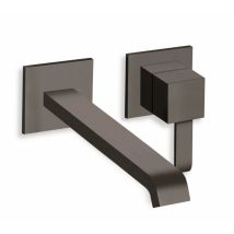 Cristina Ondyna - Lavabo Mural Quadri 2 Trous Saillie 22.5 Cm Black Mat Ex Qm279 Qm25913