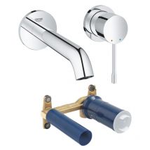 Grohe - Mitigeur lavabo mural Essence - Taille m - Chromé - Avec corps encastré