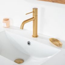 Wanda Collection - Mitigeur lavabo salle de bain Lana doré brossé