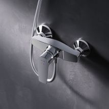 Am.pm - Mitigeur Douche Chrome Robinet Douche Main Monté Mur pour Salle de Bains Mélangeur Douche en Laiton