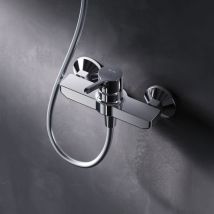 Mitigeur Douche Chrome Robinet Douche Main Monté Mur pour Salle de Bains Mélangeur Douche en Laiton - Am.pm