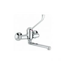 Mitigeur évier mural avec levier clinique et bec pivotant Idral 02400 Chromé