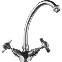 Bagnoclic - Mitigeur pour évier de cuisine avec bec mobile et tête traditionnelles