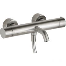Mitigeur thermostatique de bain en acier inoxydable aisi 316 Ercos Stilox BTSTLXVA01 Thermostatique - acier inoxydable brossé