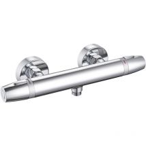 Mitigeur Thermostatique de Douche Avec Blocage de sécurité de 38°C, Robinet de douche Mural en laiton Chromé