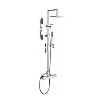 Colonne de douche avec pomme de douche 20x20 cm Paffoni Level ZCOL620CR Chromé